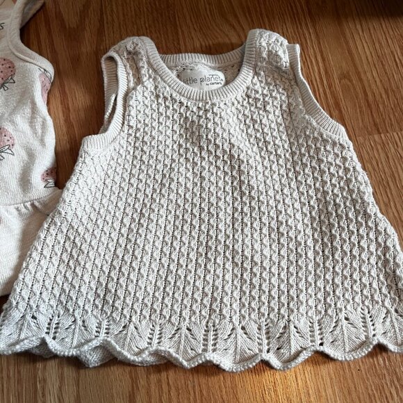 Little Planet Organic Baby Tank Tops Lot of 2 Beige 6 months So Soft! - Picture 2 of 6